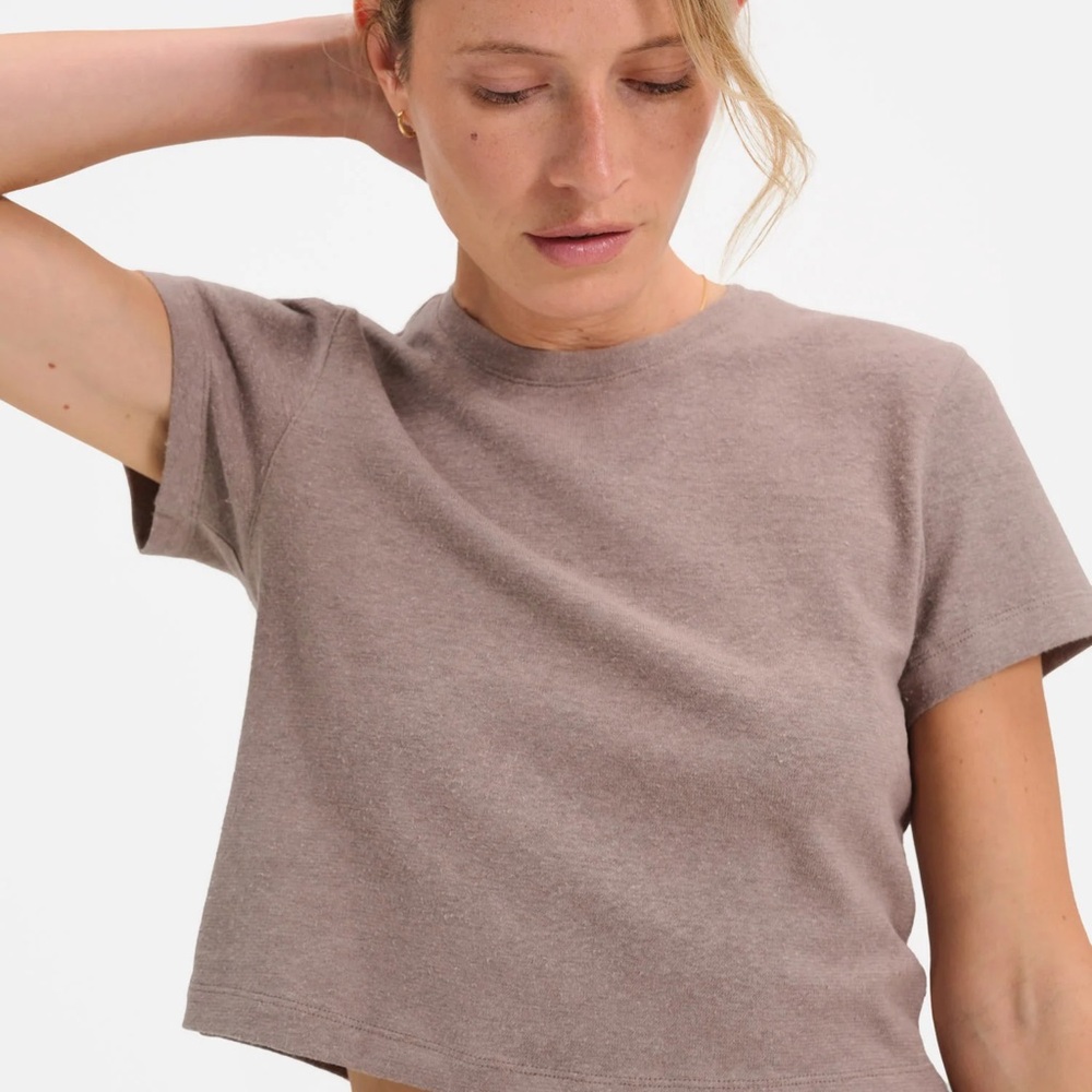 Mate Regenerative Hemp Shrunken Tee in Mineral (L)